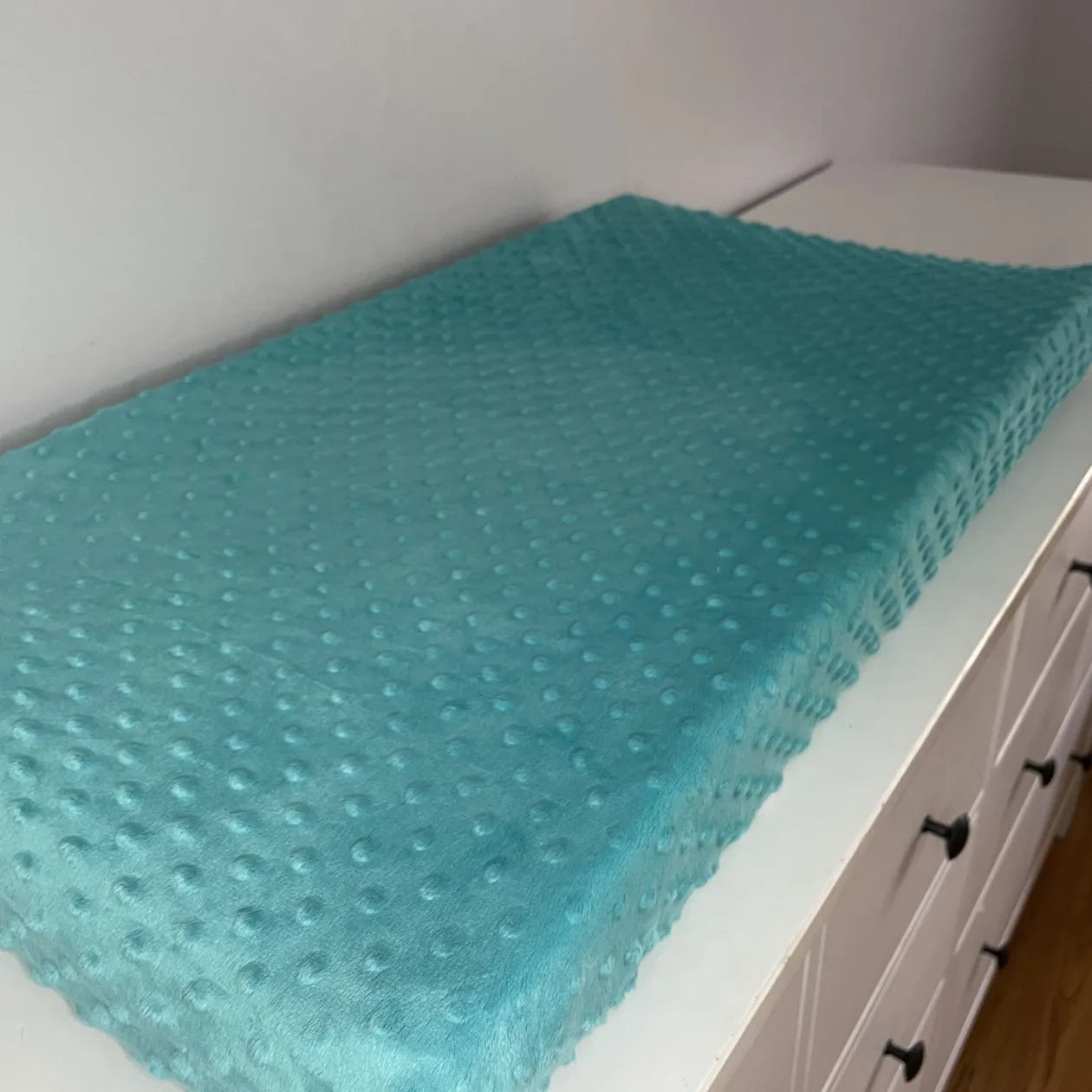 Housse matelas à langer unie turquoise