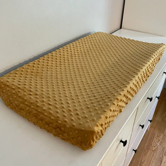 Housse matelas à langer unie gold