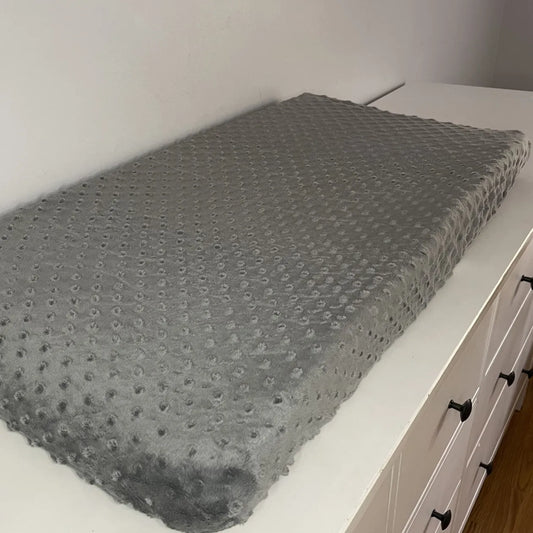 Housse matelas à langer unie gris foncé