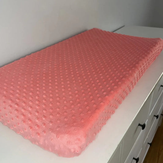 Housse matelas à langer unie corail